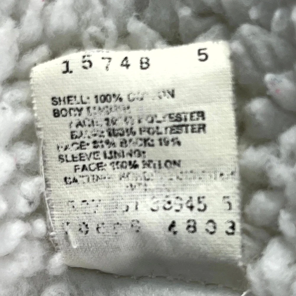 Vintage Authentic Levi's Trucker Jacket Mens Large White Sherpa Lined USA Made